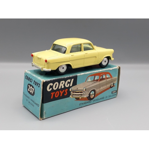 1168 - A boxed Corgi Toys No.207 yellow mechanical Standard Vanguard III Saloon, Nr M-M, box VG