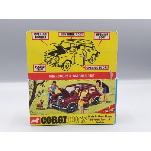 1188 - A boxed Corgi Toys No.334 blue Mini-Cooper Magnifique, Nr M-M, box superb