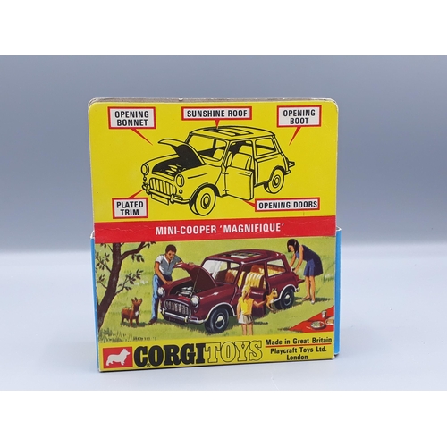 1191 - A boxed Corgi Toys No.334 green Mini-Cooper 'Magnifique', Nr M-M, box superb