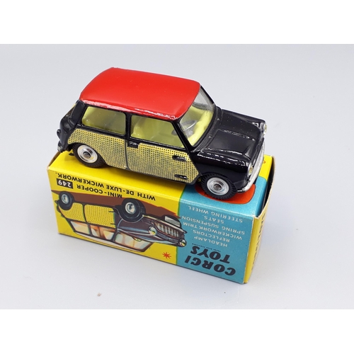 1192 - A boxed Corgi Toys No.249 Mini Cooper with wickerwork, Nr M-M, box superb