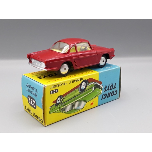 1201 - A boxed Corgi Toys No.222 maroon Renault Floride, Nr M-M, box superb