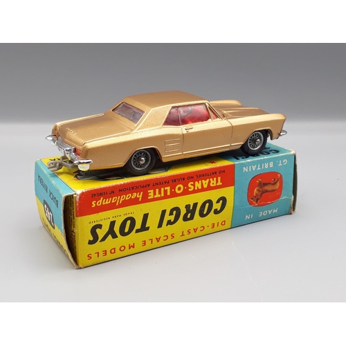 1203 - A boxed Corgi Toys No.245 gold Buick Riviera, Nr M-M, box E+