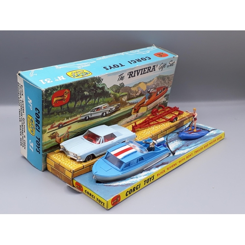 1212 - A boxed Corgi Toys Gift Set No.31 'The Riviera' Set, contents in Nr M condition with instructions, b... 