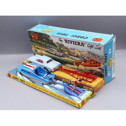 1212 - A boxed Corgi Toys Gift Set No.31 'The Riviera' Set, contents in Nr M condition with instructions, b... 