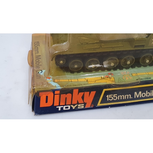 1226 - A Dinky Toys No.654 155mm Mobile Gun in perspex packaging and a Dinky Toys No.690 Scorpion Tank in p... 