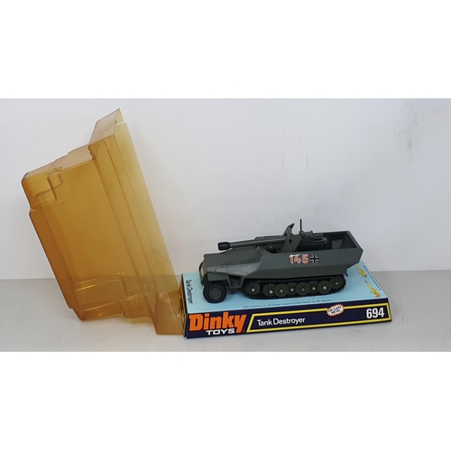 1227 - A Dinky Toys No.694 Tank Destroyer in perspex packaging and a No.696 Leopard Anti-Aircraft Tank in p... 