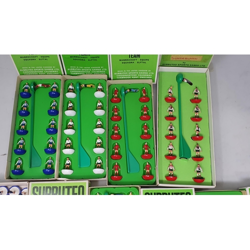 1235 - Seven boxed Subbuteo Teams including reference numbers 4, 21, 28, 51, 74, 207 and 211 (one incomplet... 