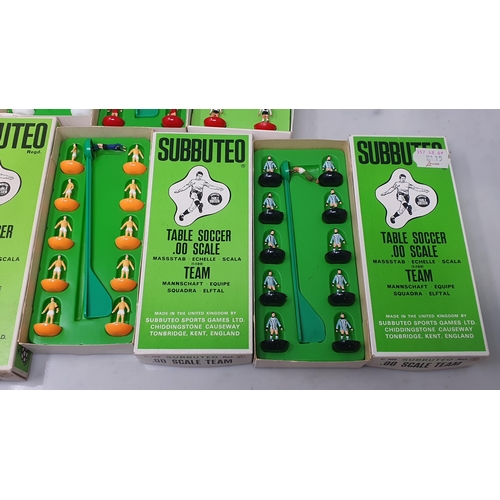 1235 - Seven boxed Subbuteo Teams including reference numbers 4, 21, 28, 51, 74, 207 and 211 (one incomplet... 