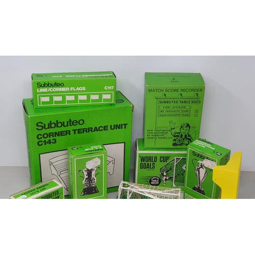 1237 - A quantity of Subbuteo Accessories including boxed C130 World Cup Goals, boxed C143 Corner Terrace U... 