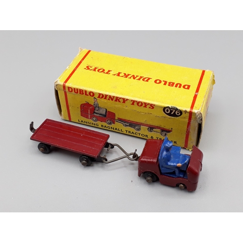 1249 - A boxed Dublo Dinky Toys No.076 Lansing Bagnall Tractor & Trailer