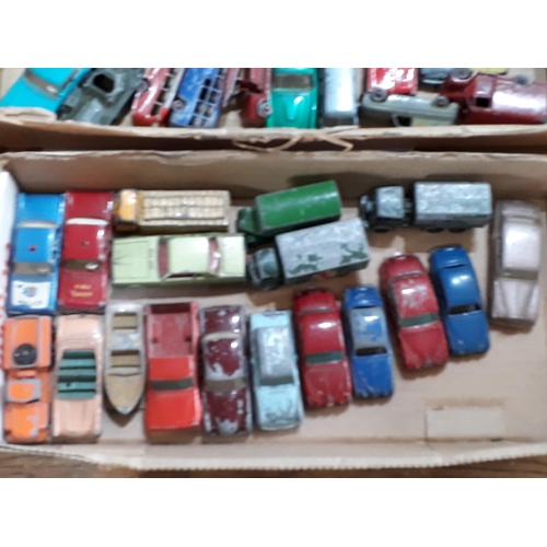 1281 - Four trays of unboxed play worn Lesney and Matchbox Vehicles