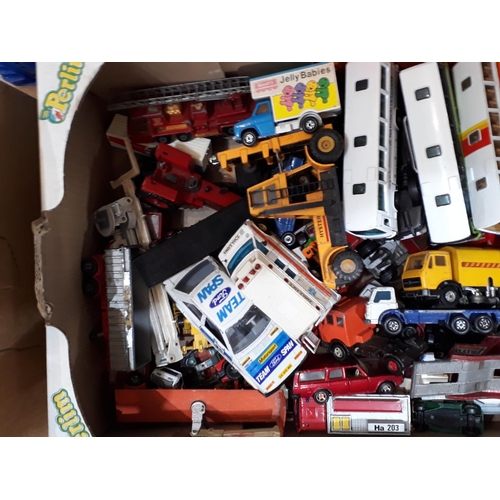 1282 - Three boxes of assorted play worn diecast Models