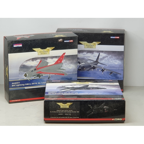 1346 - Six boxed Corgi The Aviation Archive diecast Models including Wellington, C-47 Dakota, AC-130, Light... 