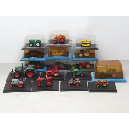 1344 - Seventeen diecast Models of Tractors