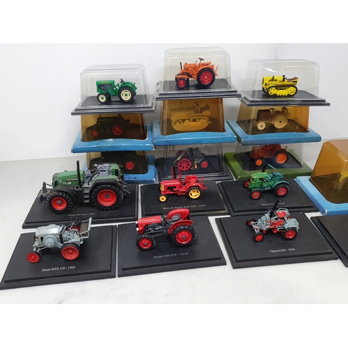 1344 - Seventeen diecast Models of Tractors