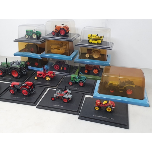 1344 - Seventeen diecast Models of Tractors