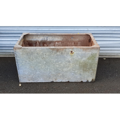 74 - A rectangular galvanised riveted Water Tank, A/F, 4ft x 2ft