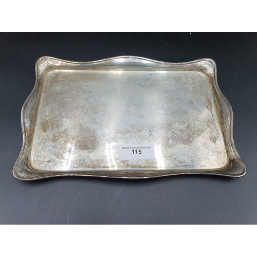 115 - A George VI silver rectangular Dressing Table Tray, Birmingham 1942, 11 x 7in, 440gms