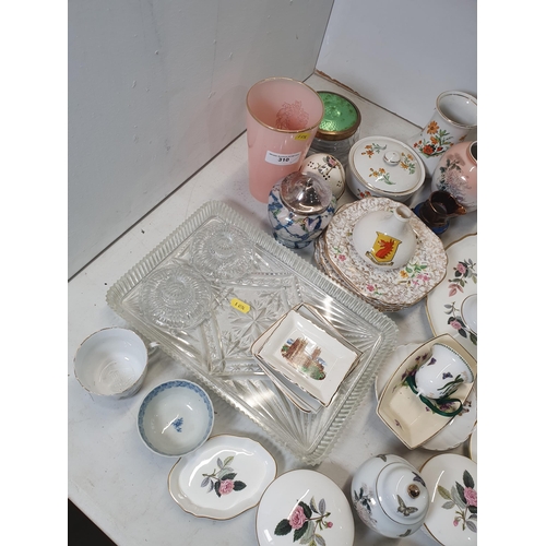 310 - Assorted china including Wedgwood 'Hathaway Rose' Dressing Table items, etc. (R5)