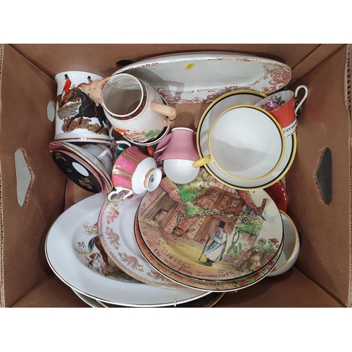 341 - Three Boxes of assorted Ceramics including, two Royal Doulton 