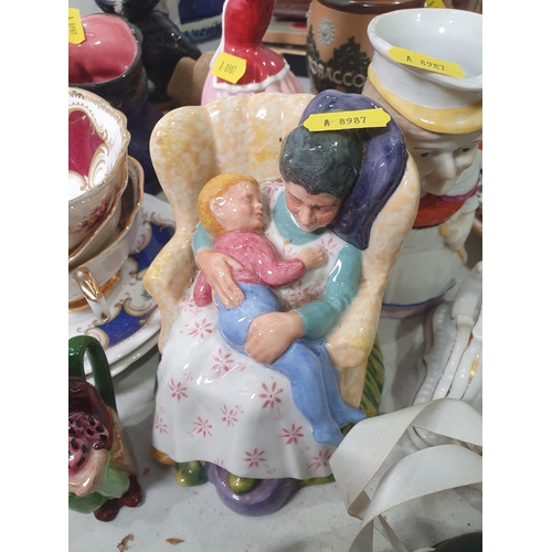 343 - A Royal Doulton Tobacco Jar (Missing Lid) and A/F, a Royal Doulton Figure 