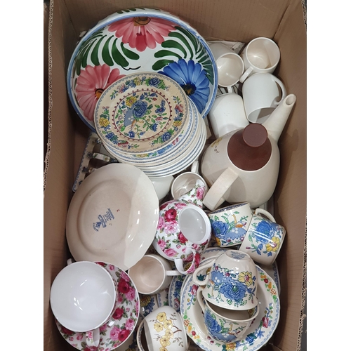 350 - Two boxes of Ceramics including a part 