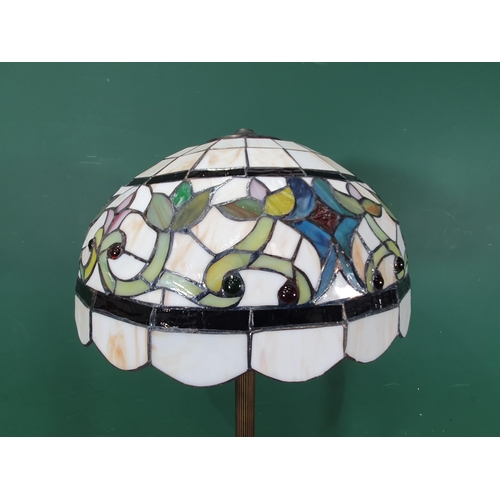 40 - A Modern Charlotte Tiffany Style Floor Lamp (Missing Top Shade Nut Connector), 5ft 2