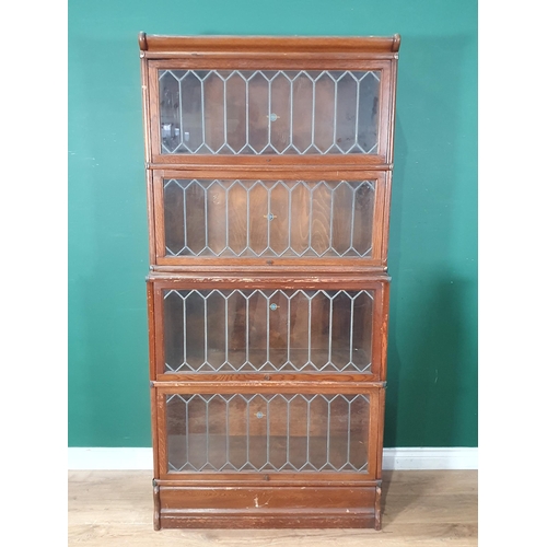 472 - A Globe Wernicke four tier glazed Stacking Bookcase, 5ft 10