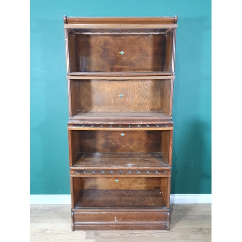 472 - A Globe Wernicke four tier glazed Stacking Bookcase, 5ft 10