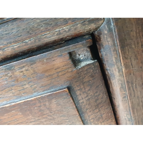 484 - An antique oak Lancashire Chest fitted three short drawers above four long drawers raised on bracket... 