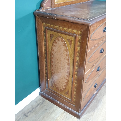 485 - A scumble painted Irish Chest of Drawers with raised shaped back, fitted four long drawers, raised o... 