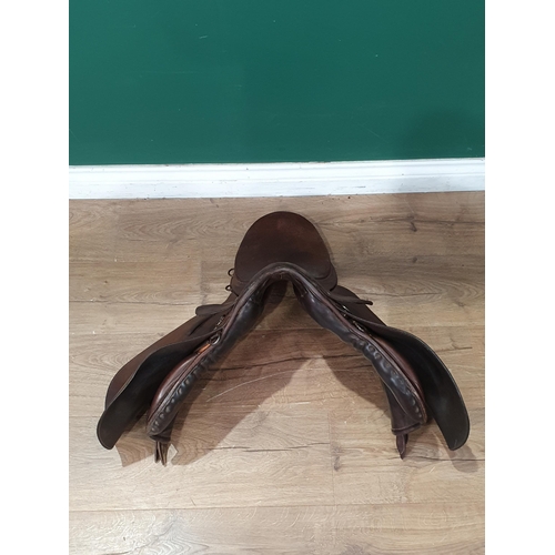 491 - A tan leather Horse Saddle. (R3).