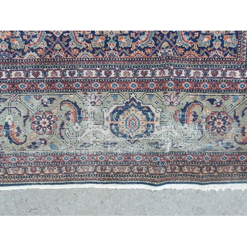 499 - A Persian style Carpet with multi borders with all over floral motif designs, A/F, faded and some re... 