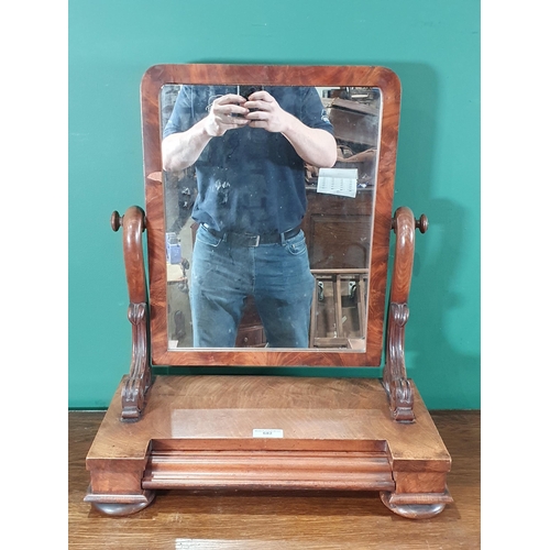 682 - A 19th Century mahogany Dressing Mirror fitted drawer to base (R9)