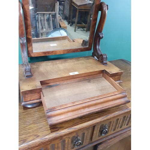 682 - A 19th Century mahogany Dressing Mirror fitted drawer to base (R9)