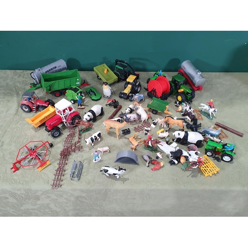 706 - A box of Toys and Farm Models, including, Tractors, Farmyard Animals, etc.