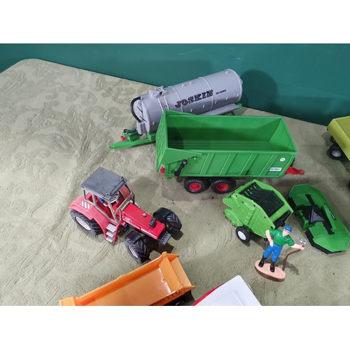 706 - A box of Toys and Farm Models, including, Tractors, Farmyard Animals, etc.