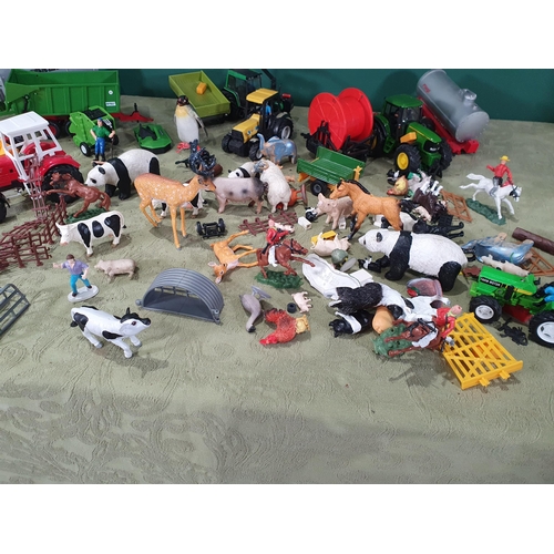 706 - A box of Toys and Farm Models, including, Tractors, Farmyard Animals, etc.