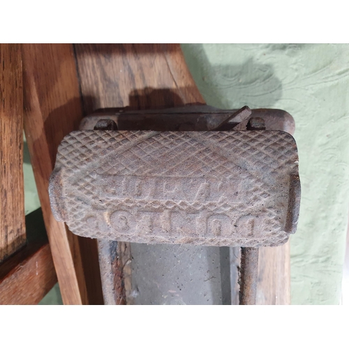 711 - An oak Chair, a child's bentwood Chair, an oak Shelf and two Dunlop Foot Pumps (R10)