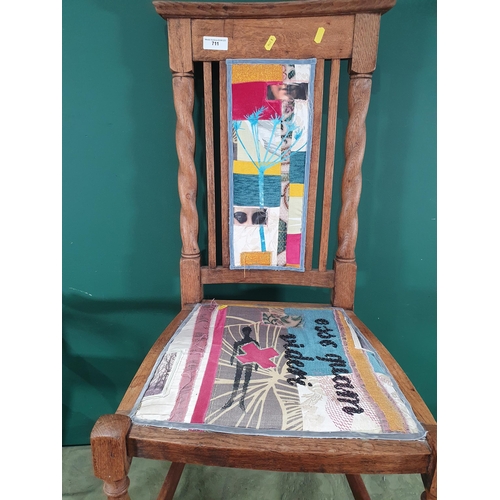 711 - An oak Chair, a child's bentwood Chair, an oak Shelf and two Dunlop Foot Pumps (R10)