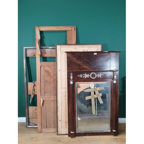 720 - A simulated walnut framed Mirror A/F and various other Frames (R5)