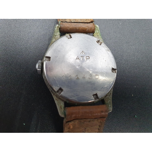 88 - A Military Wristwatch, the circular dial with subsidiary seconds dial, inscribed Le Coultre,  the re... 