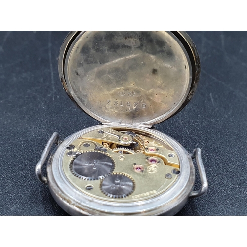 89 - A Continental silver cased Swiss Wristwatch, subsidiary seconds dial, backplate numbered 677862 Peer... 
