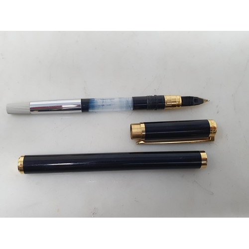 94 - A Dupont Laque De Chine Fountain Pen with 18ct gold nib, and a Pasha de Cartier Cartidge Fountain Pe... 