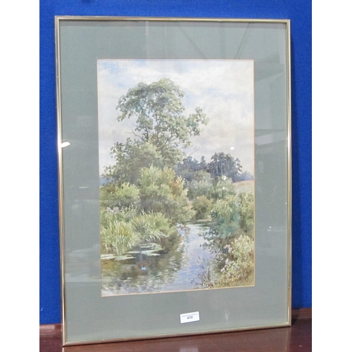 410 - WALTER WALLOR CAFFYN. 'Summer Stream', signed, titled and dated 1893, watercolour, 21 x 15 in ; and ... 