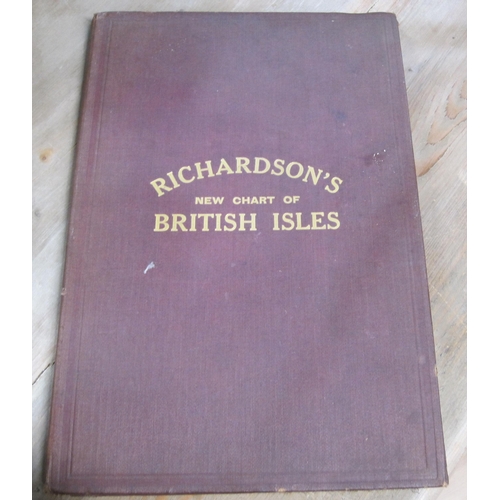 415 - A Mid Victorian Photo Album  ; together with a folding map titled - Richardson's New Chart of the Br... 