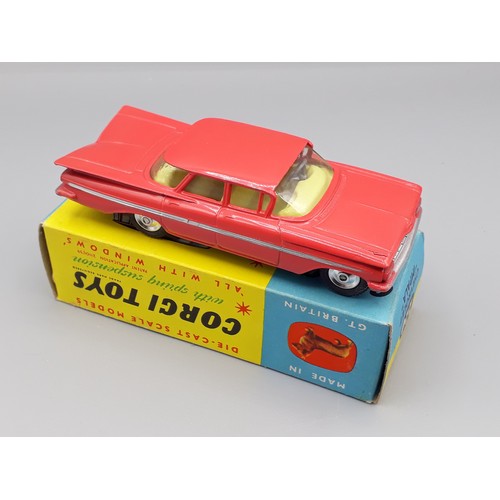 1197 - A boxed Corgi Toys No.220 pink Chevrolet Impala, Nr M-M, box E+