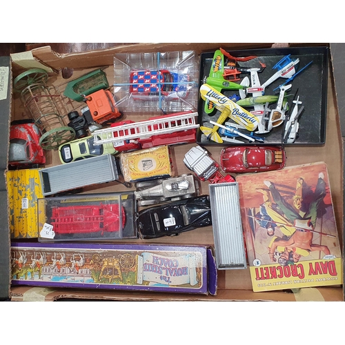 22 - Two boxes of Diecast Models including a boxed Royal State Coach, Fire Engines, Car Cigar Lighter, Fa... 
