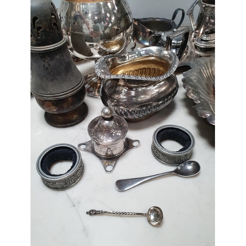 751 - A box of silver plated items including Tankard, Goblet, Tray, etc. (R8)