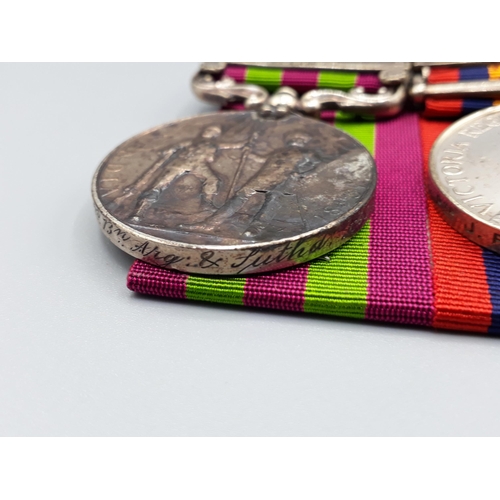 1145 - Six; India General Service Medal 'Punjab Frontier 1897-98' Clasp, Queen's South Africa 'Modder River... 